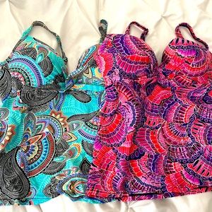Set of two Tankini Bathing Suit tops.